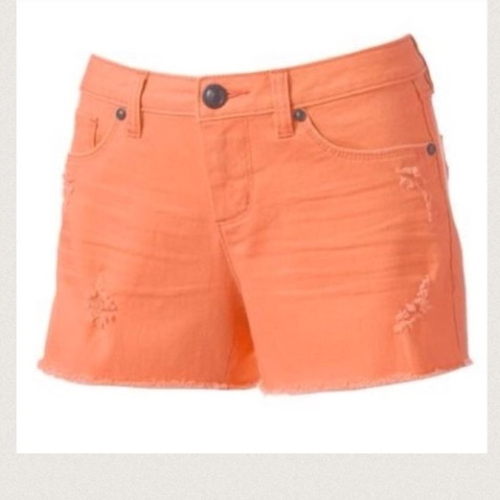 Lauren Conrad Peach Orange Denim Shorts